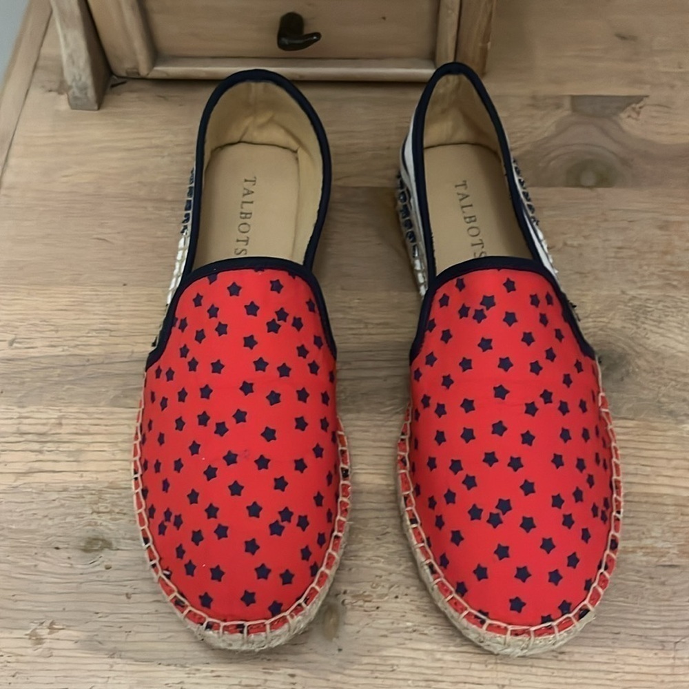 Talbots Espadrilles “Izzy Star” Flats Size 8 Patriotic American Red White & Blue - Picture 2 of 9
